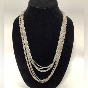 Monet Elegant Silver Layered Necklace